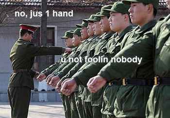 No, just one hand. You're not fooling nobody