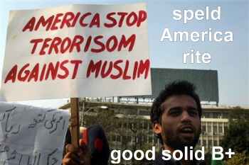 Spelled 'America' right - good solid B+