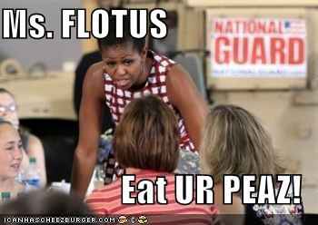 Mrs. FLOTUS, eat your peas