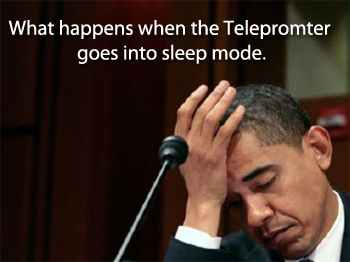 What happens when the teleprompter goes into sleep mode
